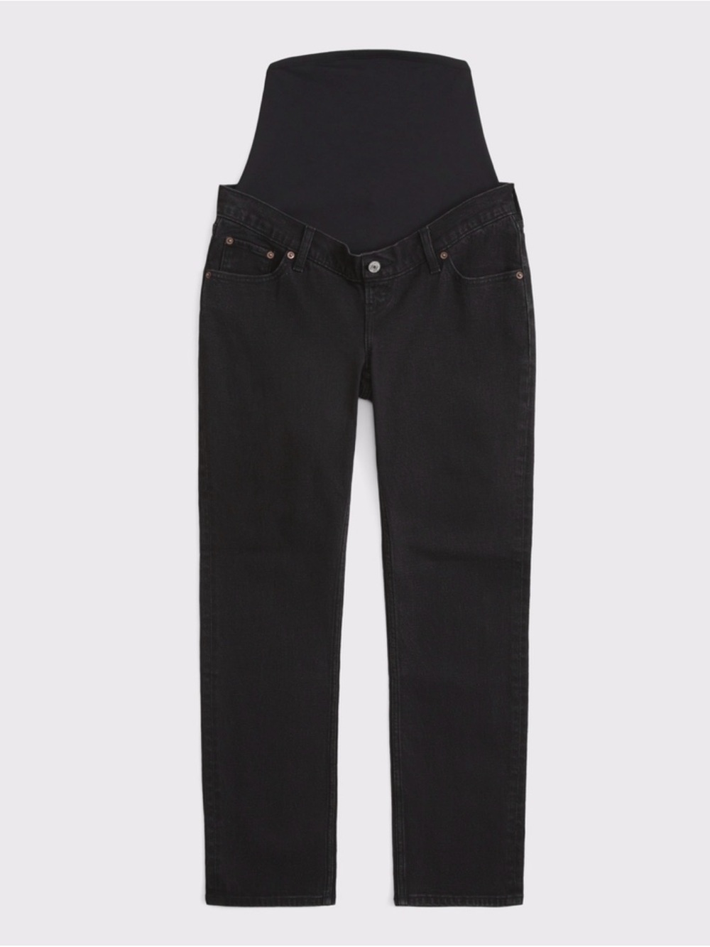 Abercrombie Black Maternity Ankle Straight Jeans